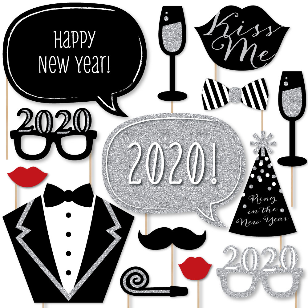 2020 Happy New Year's Photo Booth Props Supplies Masks Decoration Eve Party 2020 Happy New Year's Photo Booth Props Supplies Masks Decoration Eve Party